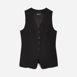 Madewell Cutaway Long Vest Black